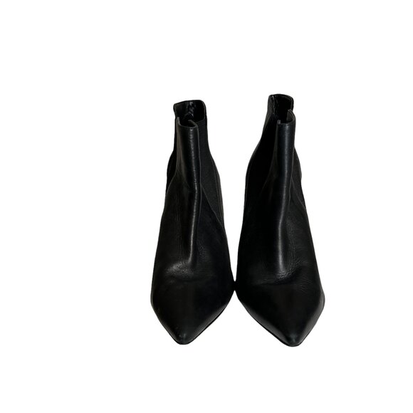 Steven by Steve Madden Marsha Black Leather Heeled Stiletto Booties Size 9.5 - Picture 4 of 8